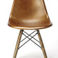 HomeRoots 18" Brown Faux Leather Side Chair With Copper Base Finish