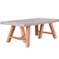 HomeRoots 18" Concrete and Solid Acacia Wood Coffee Table