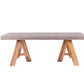 HomeRoots 18" Concrete and Solid Acacia Wood Coffee Table