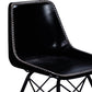 HomeRoots 18" Faux Leather Side Chair in Black Finish