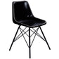HomeRoots 18" Faux Leather Side Chair in Black Finish
