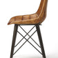 HomeRoots 18" Faux Leather Tufted Side Chair in Brown Finish