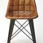 HomeRoots 18" Faux Leather Tufted Side Chair in Brown Finish