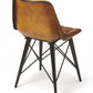 HomeRoots 18" Faux Leather Tufted Side Chair in Brown Finish