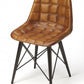 HomeRoots 18" Faux Leather Tufted Side Chair in Brown Finish