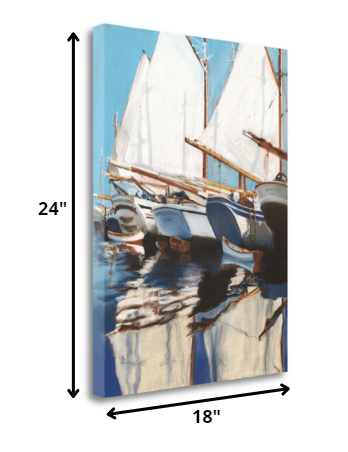 HomeRoots 18" Fun and Vibrant Sailboats Giclee Wrap Canvas Wall Art