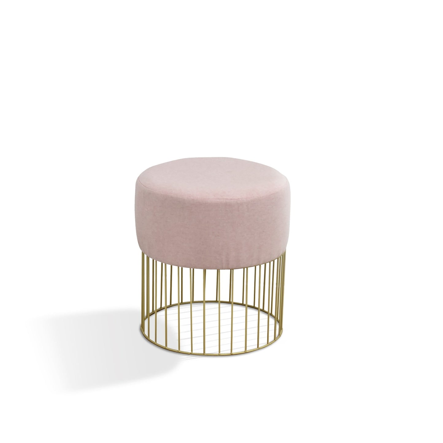 HomeRoots 18" Gray Marble Faux Leather and Gold Cylindrical Stool