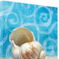 HomeRoots 18" Mod Blue Scroll Coastal Conch 1 Giclee Wrap Canvas Wall Art
