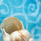 HomeRoots 18" Mod Blue Scroll Coastal Conch 1 Giclee Wrap Canvas Wall Art