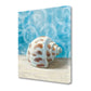 HomeRoots 18" Mod Blue Scroll Coastal Conch 2 Giclee Wrap Canvas Wall Art