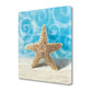 HomeRoots 18" Mod Blue Scroll Coastal Conch 3 Giclee Wrap Canvas Wall Art