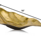 HomeRoots 18" Modern Wavy Aluminum Centerpiece Bowl in Gold Finish