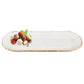 HomeRoots 18" Mouth Blown Oval Leaf Platter With Gold Edge Finish