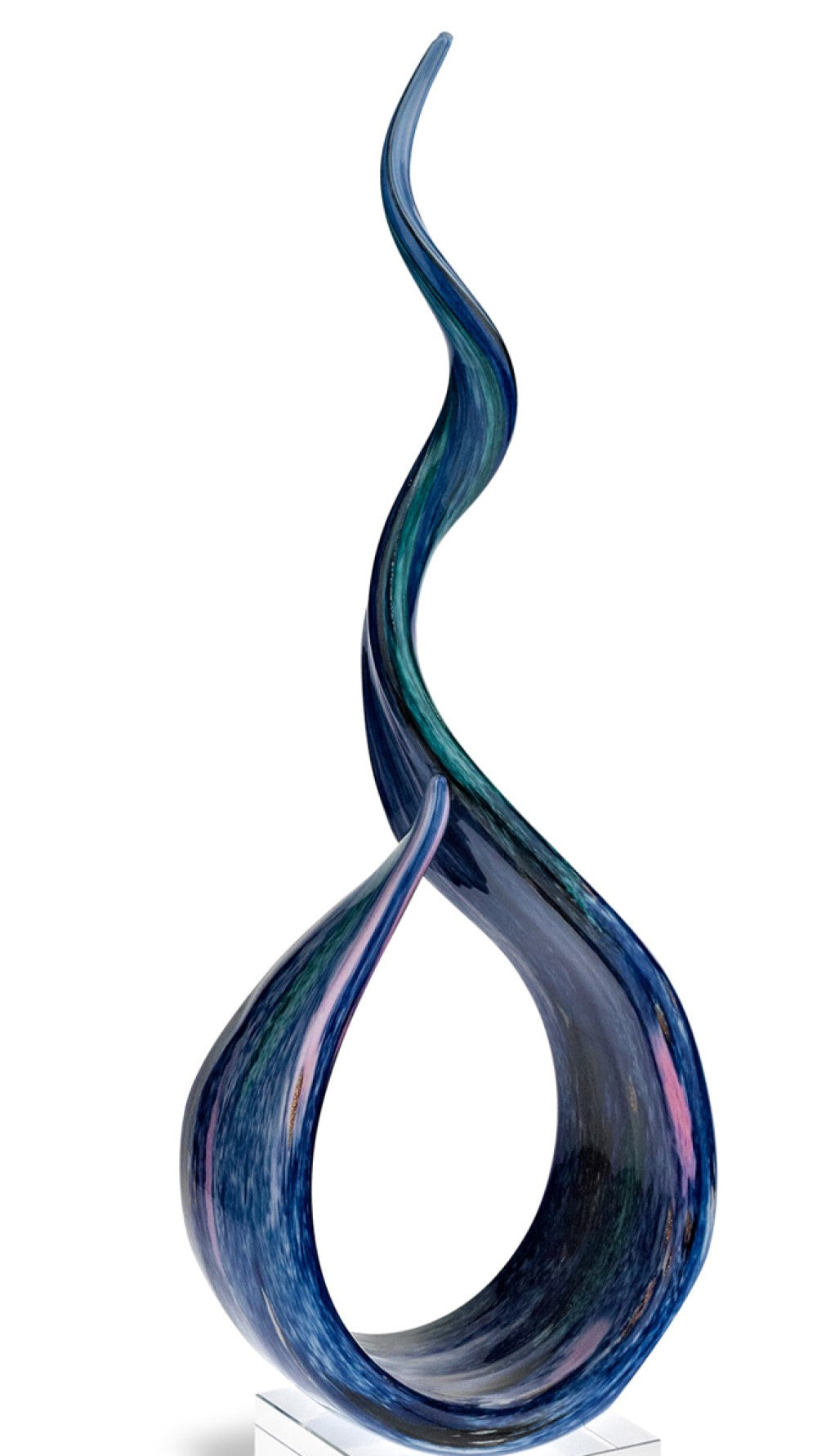 HomeRoots 18 MultiColor Art Glass Centerpiece on Black Crystal Base