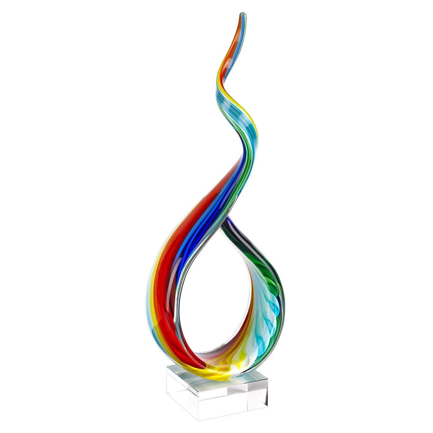 HomeRoots 18 MultiColor Art Glass Centerpiece on Crystal Base