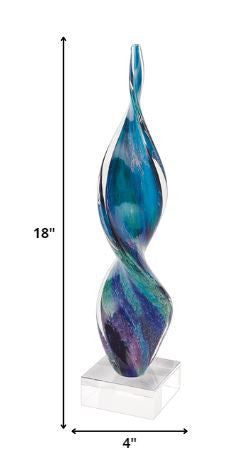 HomeRoots 18 MultiColor Art Glass Corkscrew Centerpiece