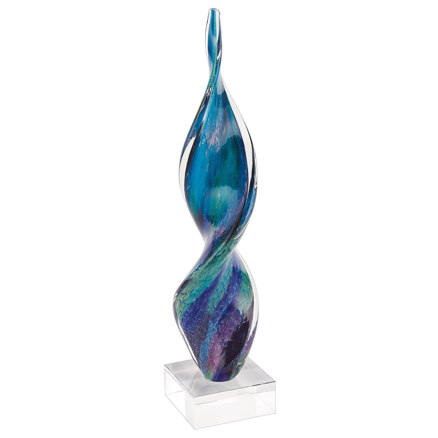 HomeRoots 18 MultiColor Art Glass Corkscrew Centerpiece
