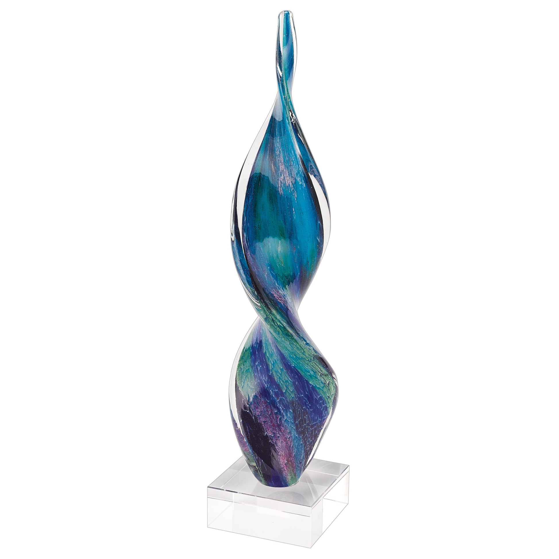 HomeRoots 18 MultiColor Art Glass Corkscrew Centerpiece