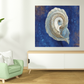 HomeRoots 18" Rustic Deep Blue and Gold Conch Giclee Wrap Canvas Wall Art