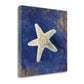 HomeRoots 18" Rustic Deep Blue and Gold Starfish Giclee Wrap Canvas Wall Art