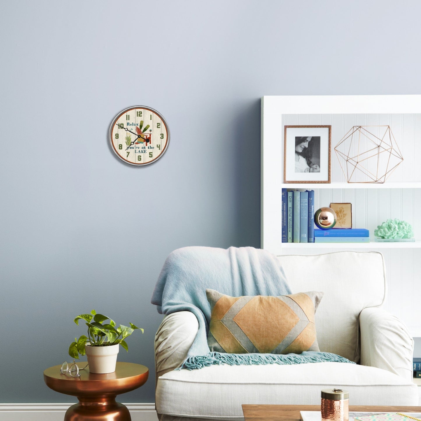 HomeRoots 18" Rustic Relax at the Lake Wall Clock