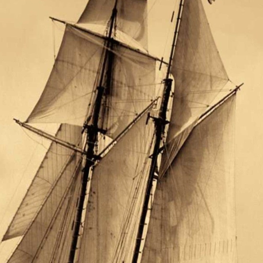 HomeRoots 18" Sailing the Dramatic Seas Sepia Tone Giclee Wrap Canvas Wall Art