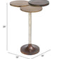 HomeRoots 18" Silver Bronze And Brass Aluminum End Table