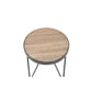 HomeRoots 18" Solid Wood Round End Table in Black And Brown Finish