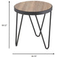 HomeRoots 18" Solid Wood Round End Table in Black And Brown Finish