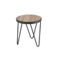 HomeRoots 18" Solid Wood Round End Table in Black And Brown Finish