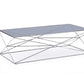 HomeRoots 18" Stainless Steel Coffee Table With Smoked Glass Finish