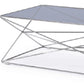 HomeRoots 18" Stainless Steel Coffee Table With Smoked Glass Finish