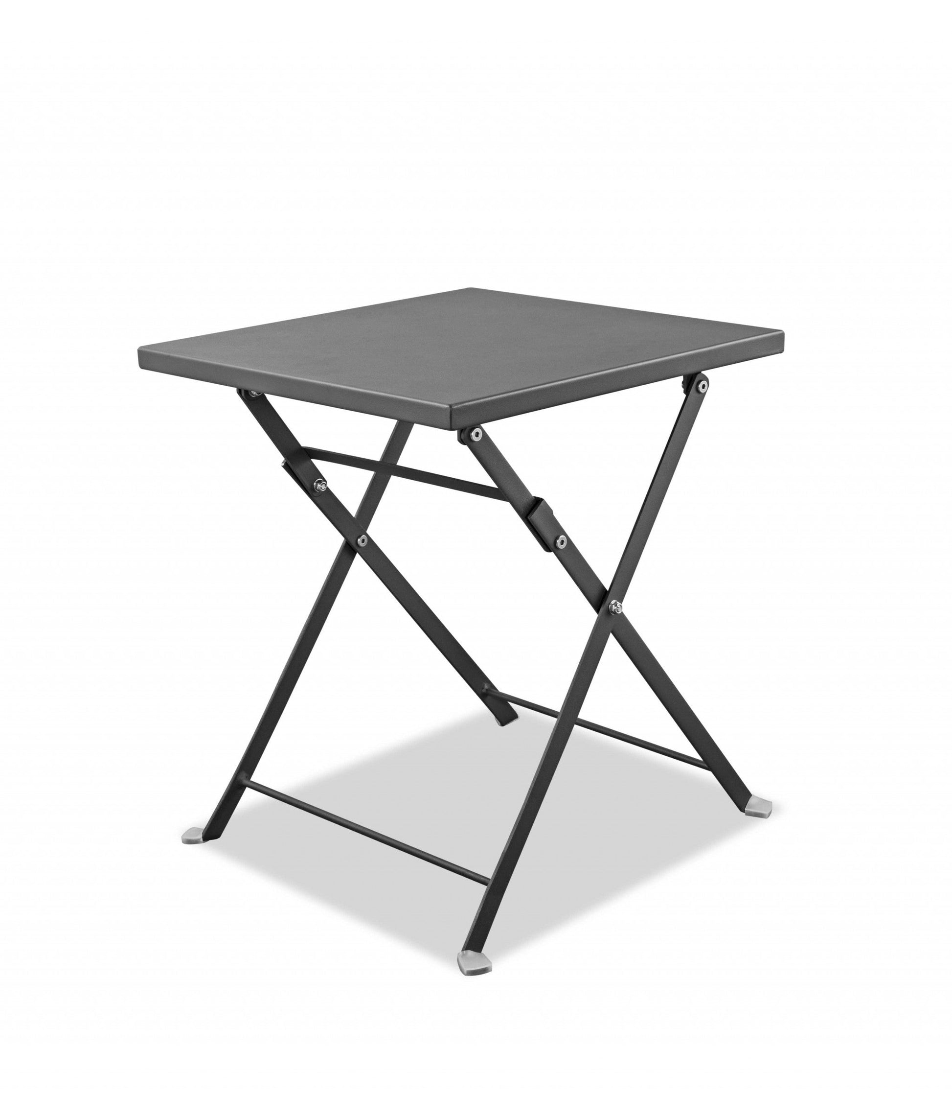 HomeRoots 18" Stainless Steel End Table in Gray Finish