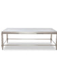 HomeRoots 18' Steel and Glass Coffee Table