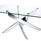 HomeRoots 18" Steel and Glass Coffee Table in Chrome Finish