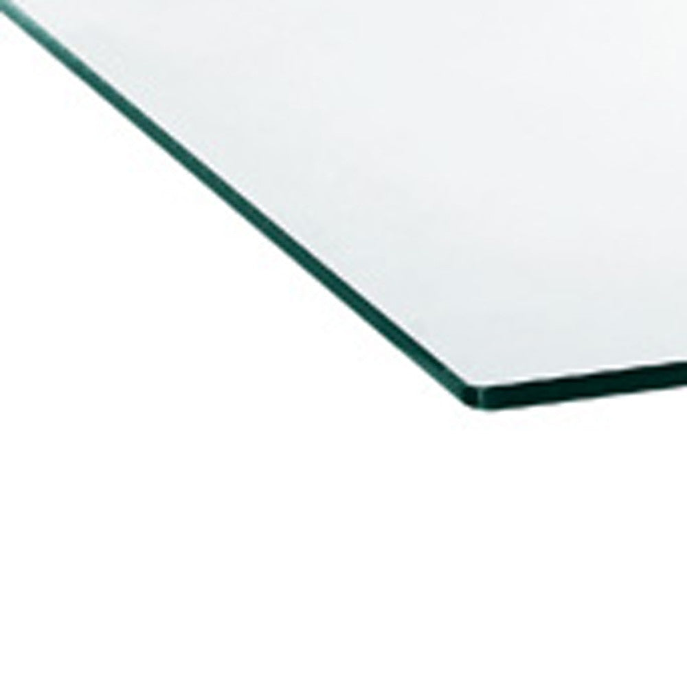 HomeRoots 18" Steel and Glass Coffee Table in Chrome Finish