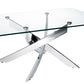 HomeRoots 18" Steel and Glass Coffee Table in Chrome Finish