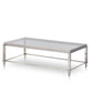 HomeRoots 18' Steel and Glass Coffee Table