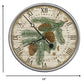 HomeRoots 18" Vintage Douglas Fir Pine Sprig Wall Clock