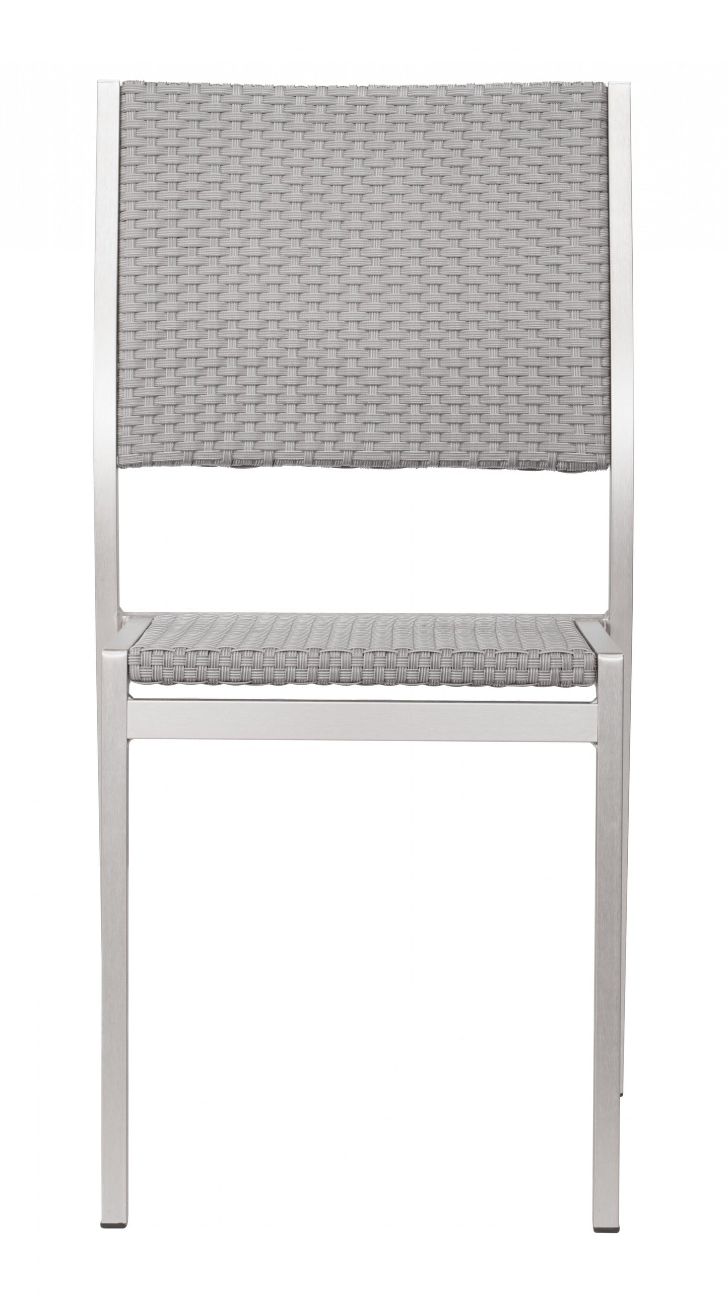 HomeRoots 18" White Aluminum Side Chair in Set Of Two