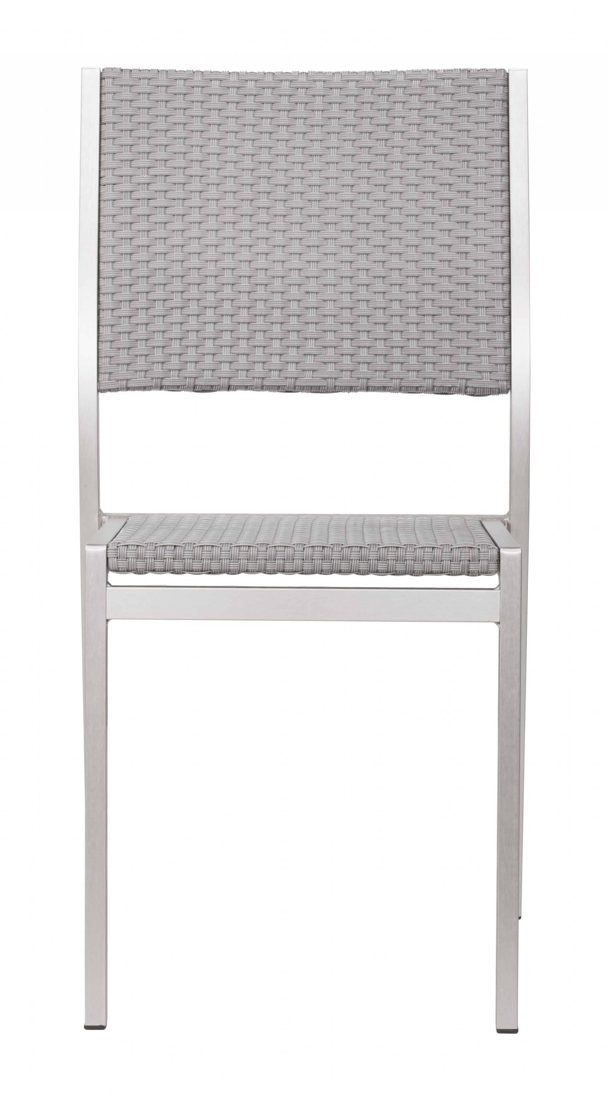 HomeRoots 18" White Aluminum Side Chair in Set Of Two