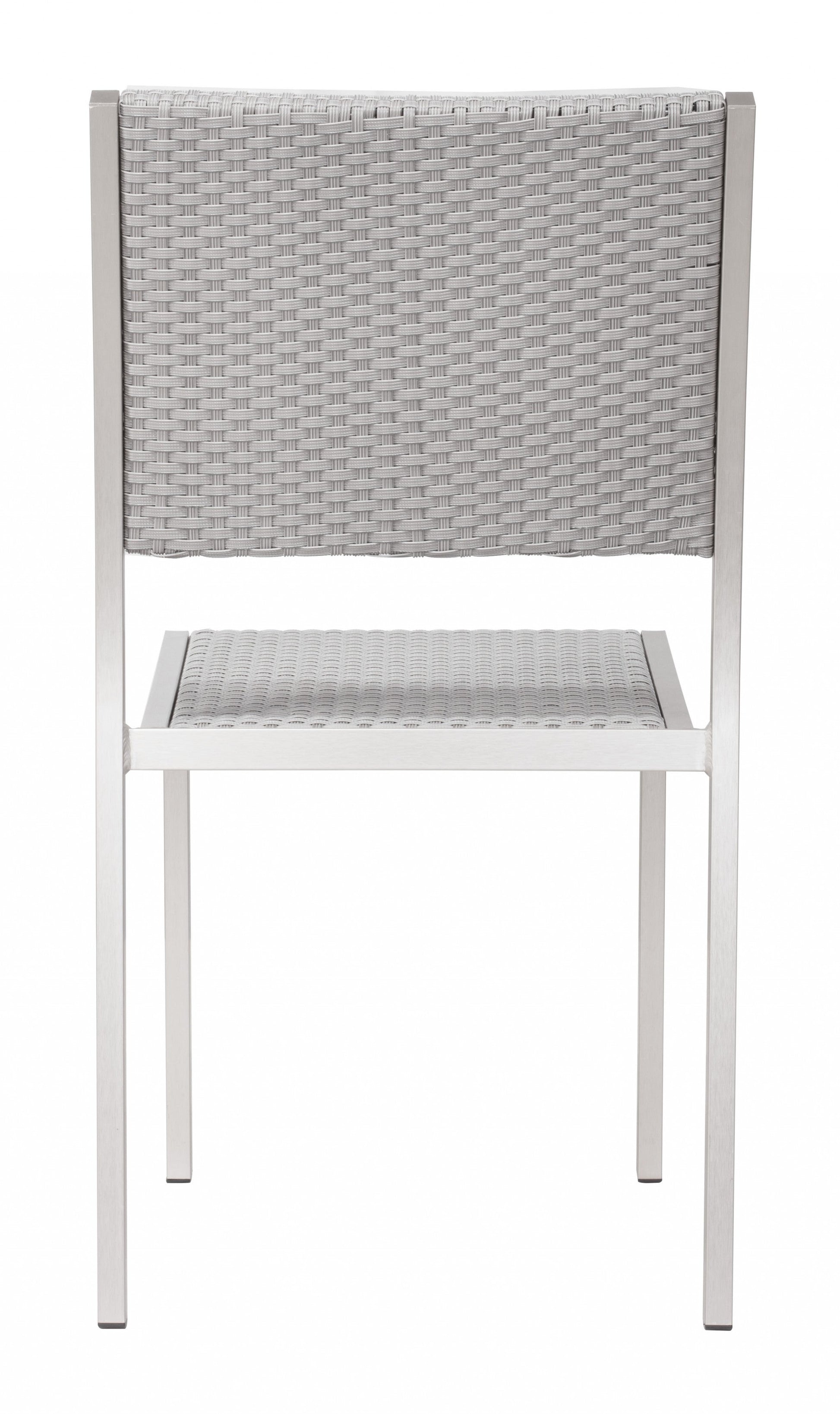HomeRoots 18" White Aluminum Side Chair in Set Of Two