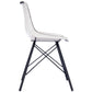 HomeRoots 18" White Faux Leather Side Chair With Black Frame Finish