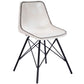 HomeRoots 18" White Faux Leather Side Chair With Black Frame Finish