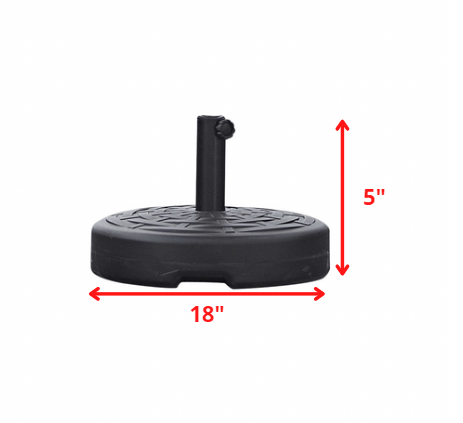 HomeRoots 18 X 18 X 5 Black Water Injection Umbrella Base