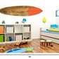 HomeRoots 18 x 1 x 76 Wood Brown Surf On Surfboard Wall Art