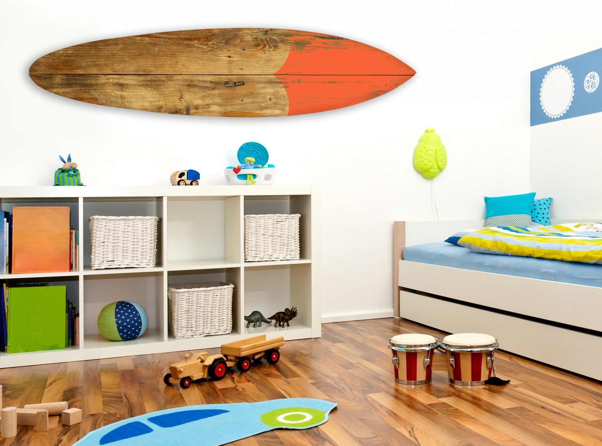 HomeRoots 18 x 1 x 76 Wood Brown Surf On Surfboard Wall Art