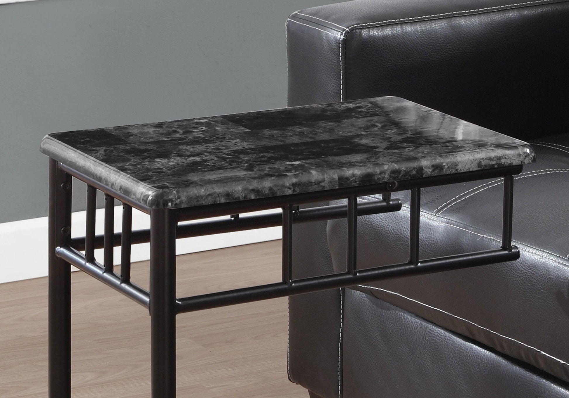 HomeRoots 18" x 12" x 24" MDF Metal Accent Table in Grey Finish