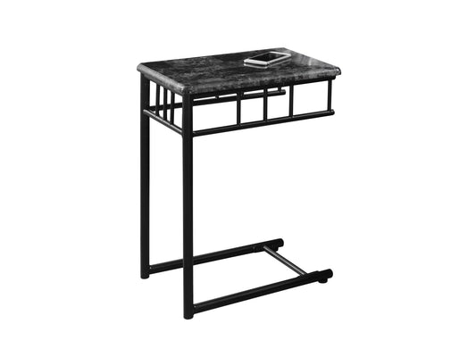 HomeRoots 18" x 12" x 24" MDF Metal Accent Table in Grey Finish