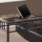 HomeRoots 18" x 12" x 24" MDF and Metal Accent Table in Cappuccino Brown Finish